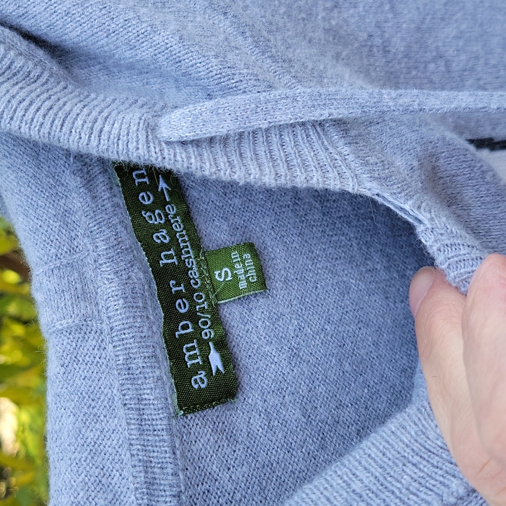 American Peace Fingers Sihn Gray Cashmere Sweater Womens Size Small Hoodie - Picture 6 of 10